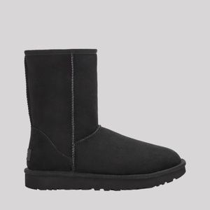 Women's UGG Classic Short II Boots - Black Suede. [1016223]
